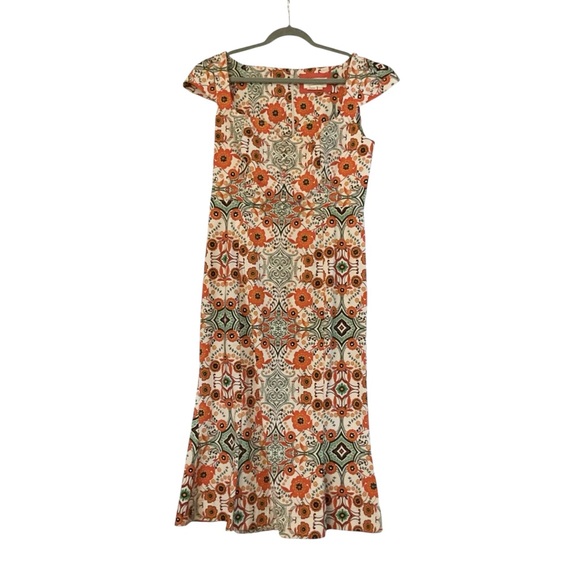 NWOT Anthropologie Cecily Orange Dress Size L - Picture 3 of 9